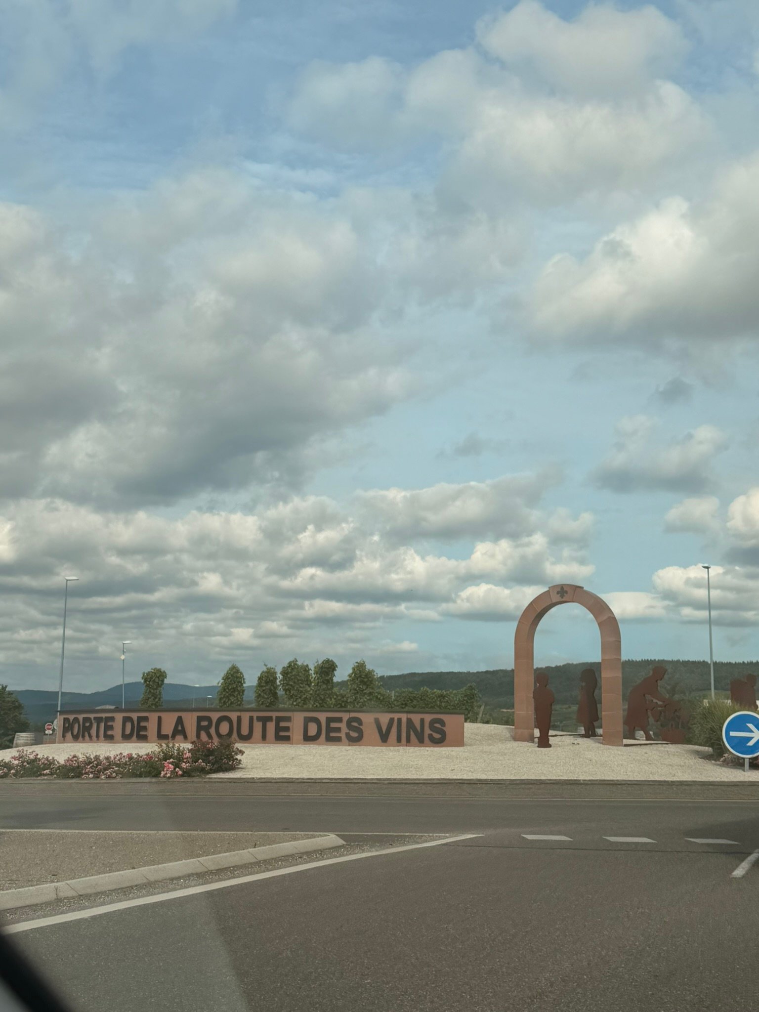 Gateway sign marking the start of the Alsace Wine Route