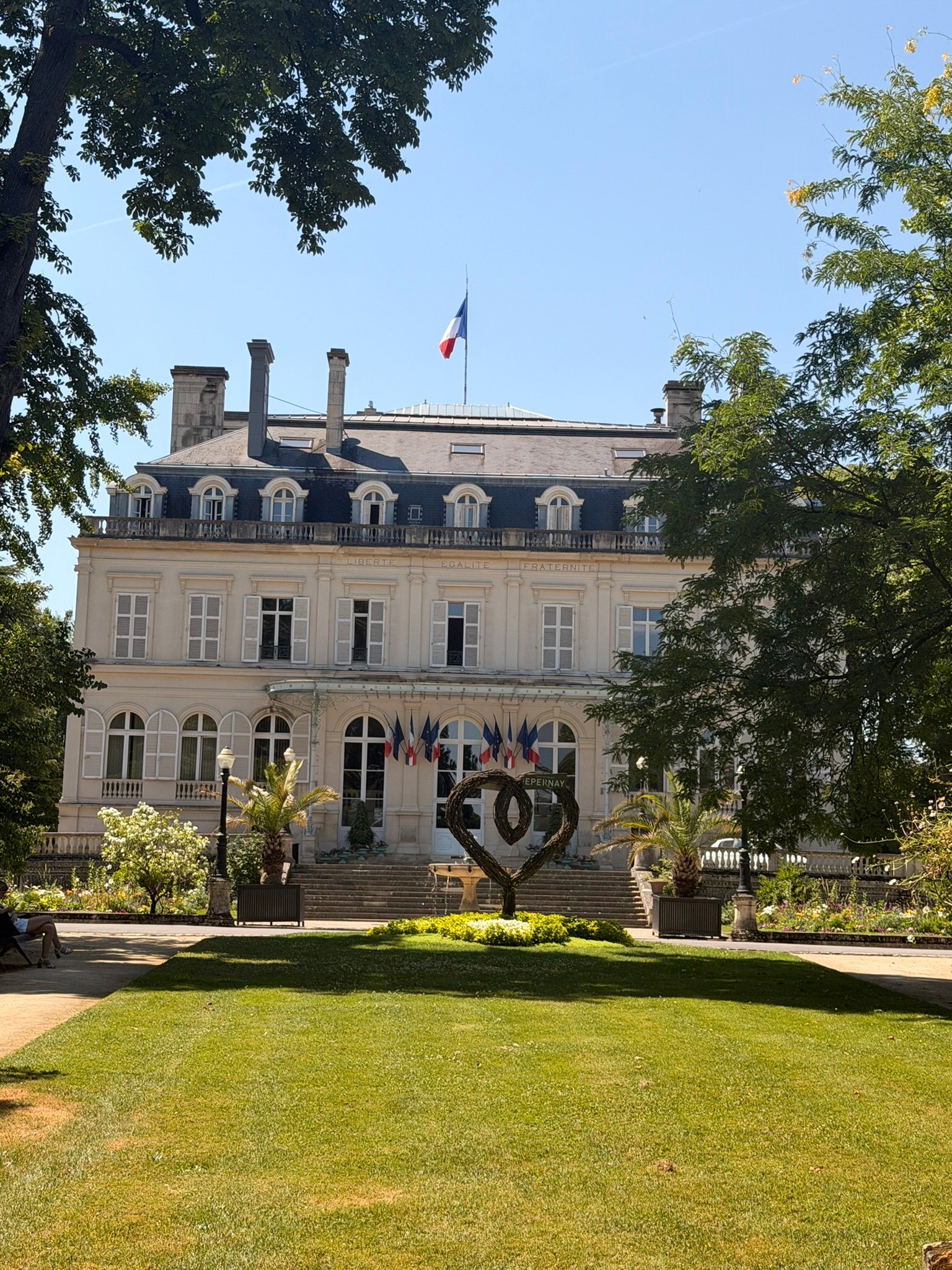 A grand champagne house building in Epernay