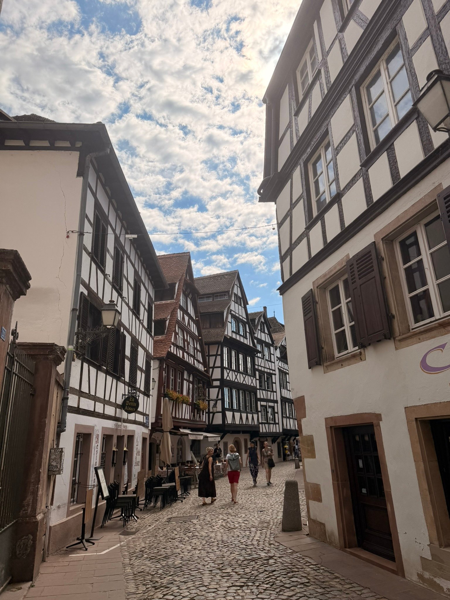 A half-timbered street in La Petite Alsace, Strasbourg