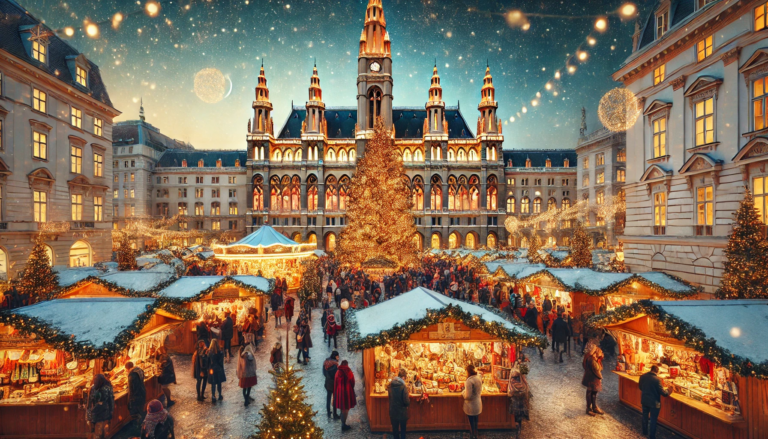 Vienna Christmas market stalls