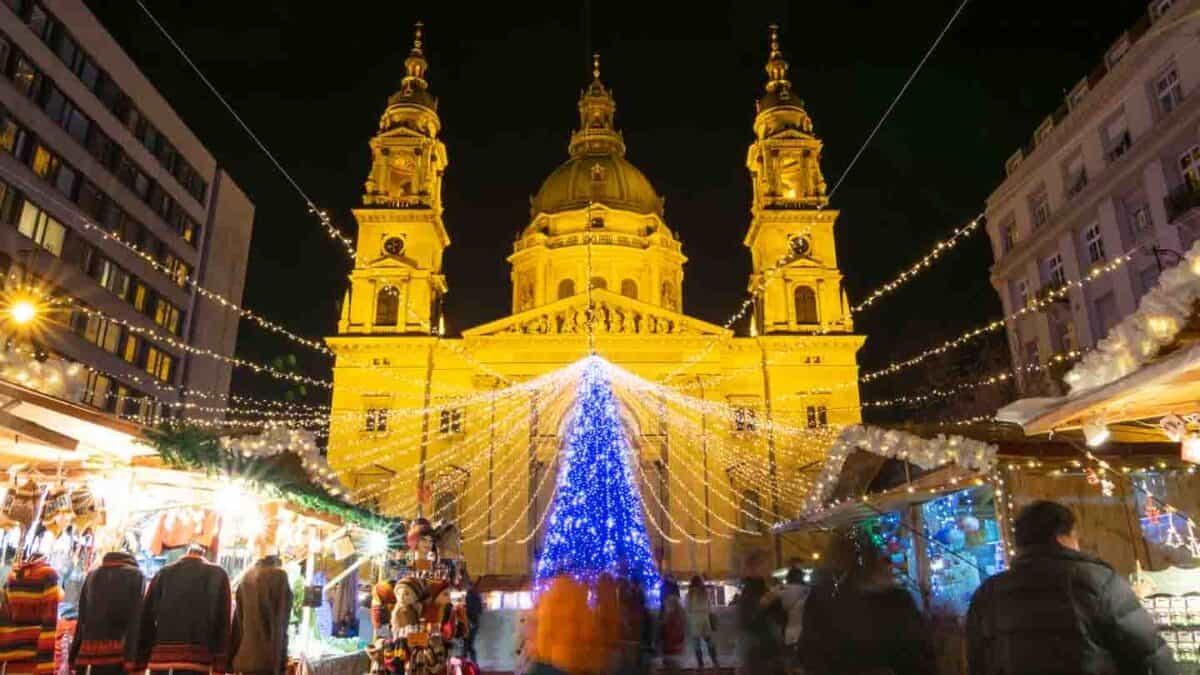Budapest Christmas market stalls