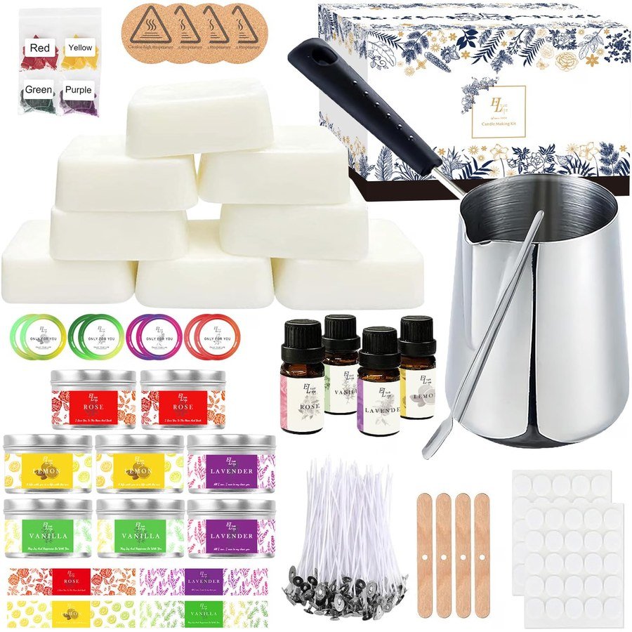 Candle Making Kit with Soy Wax & Tins