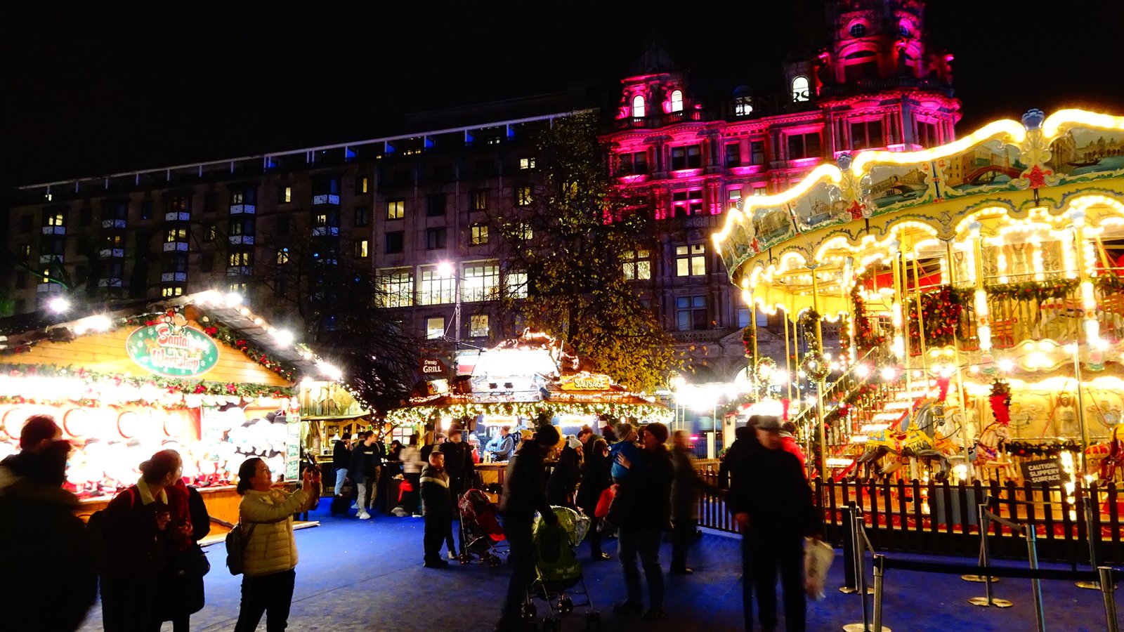 Edinburgh Christmas market stalls