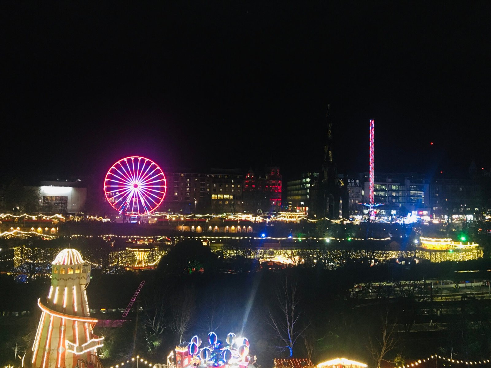 Overview of Edinburgh's Christmas market