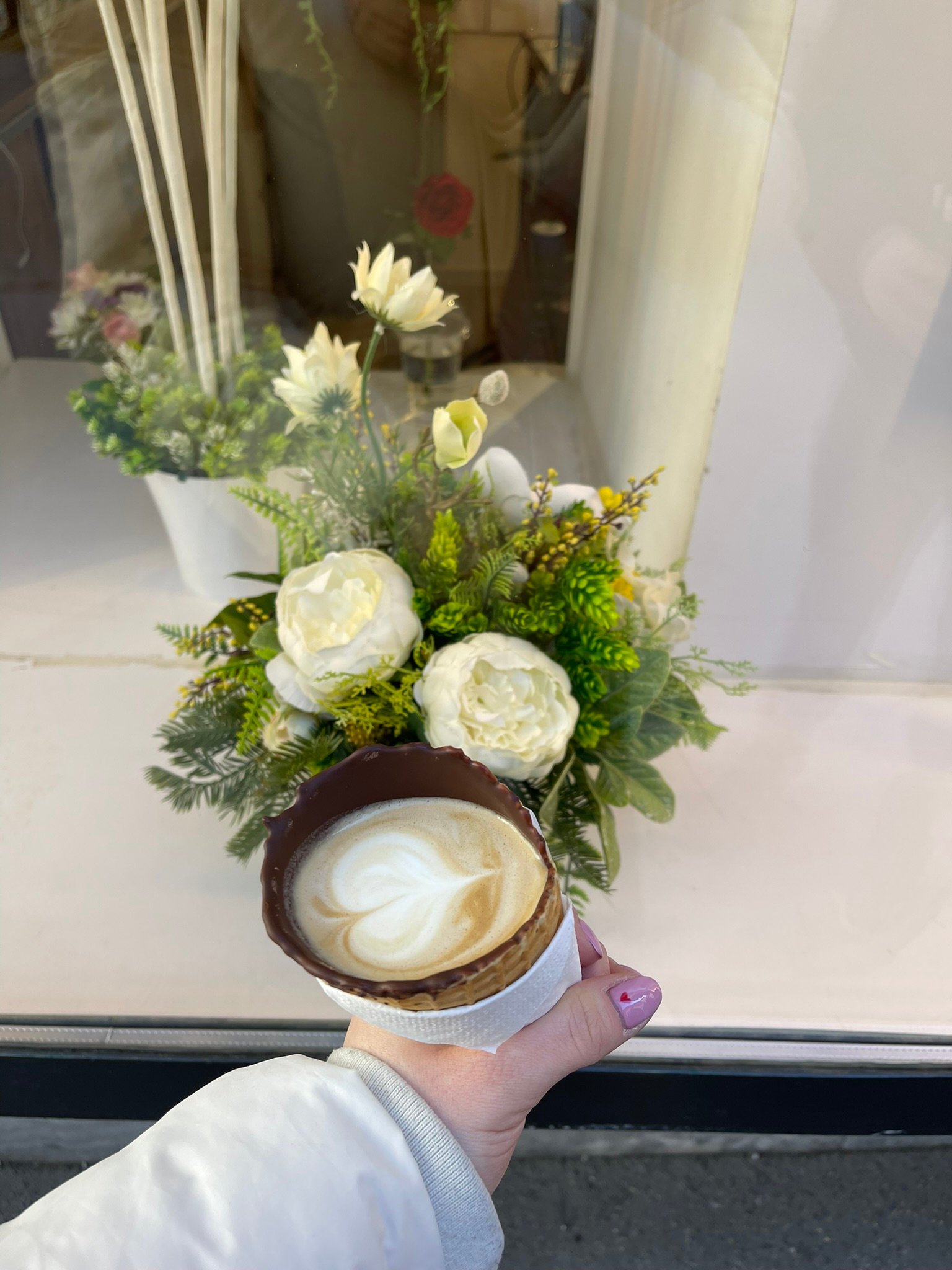 Coffee in an ice cream cone