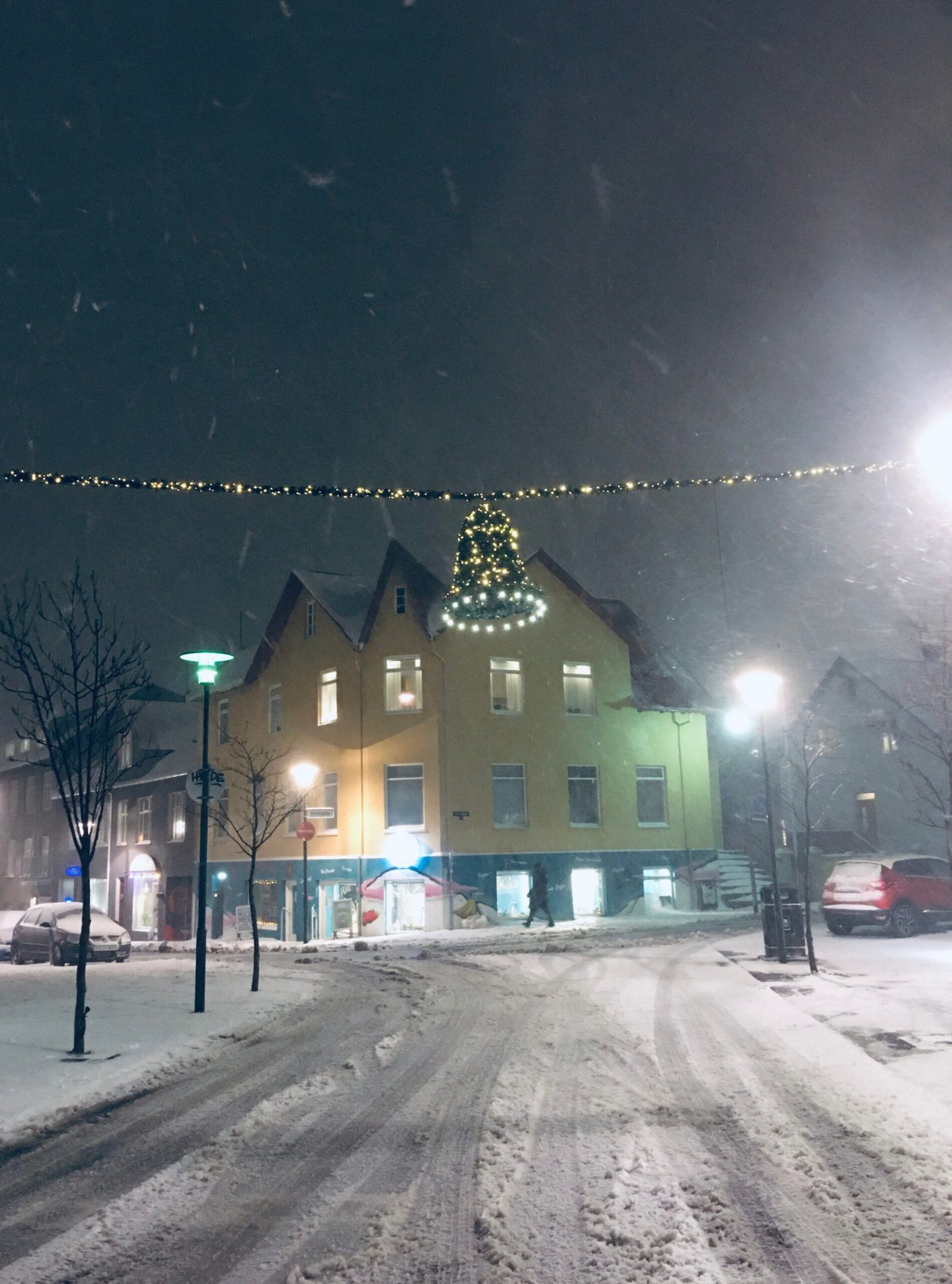 A Reykjavik street in winter