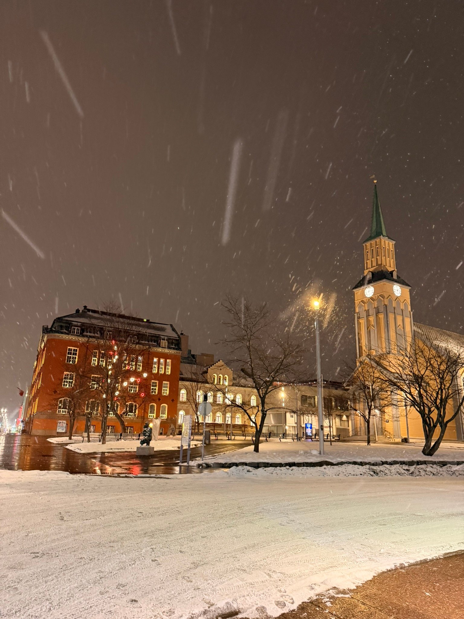 Snowy streets in Tromsø